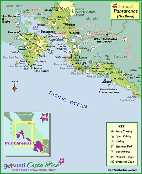 map puntarenas costa rica